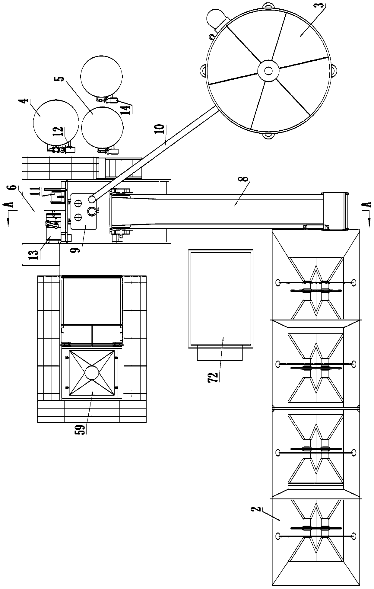 Compact modular concrete stirring equipment