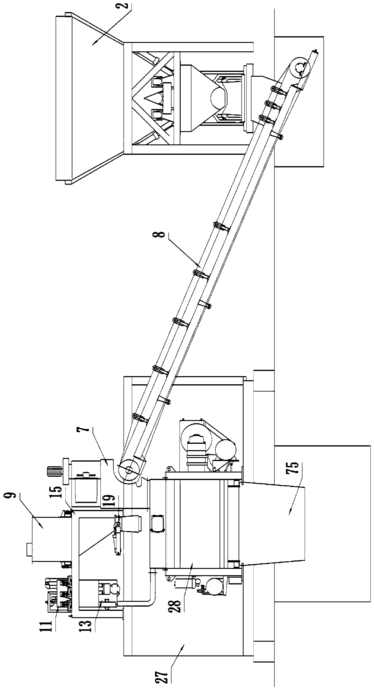 Compact modular concrete stirring equipment