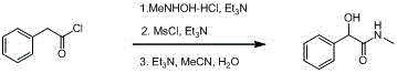 Method for synthesizing α-hydroxyamides by 2-hydroxymalonocyanide