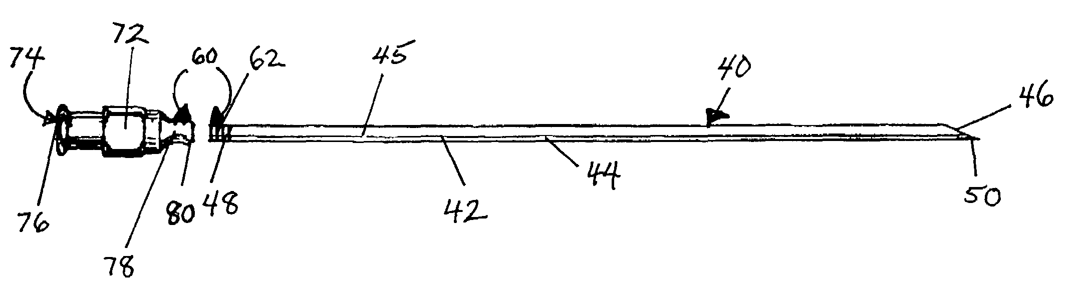 Tunneling needle design having an on-demand removable hub