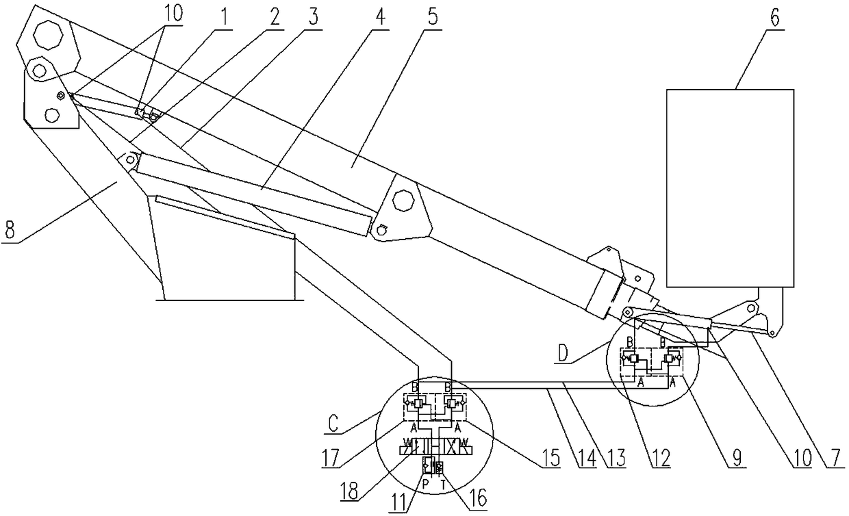 A hydraulic leveling system for an aerial work vehicle