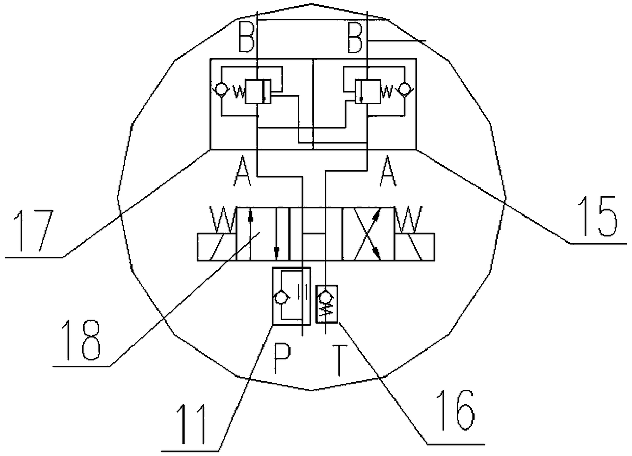 A hydraulic leveling system for an aerial work vehicle