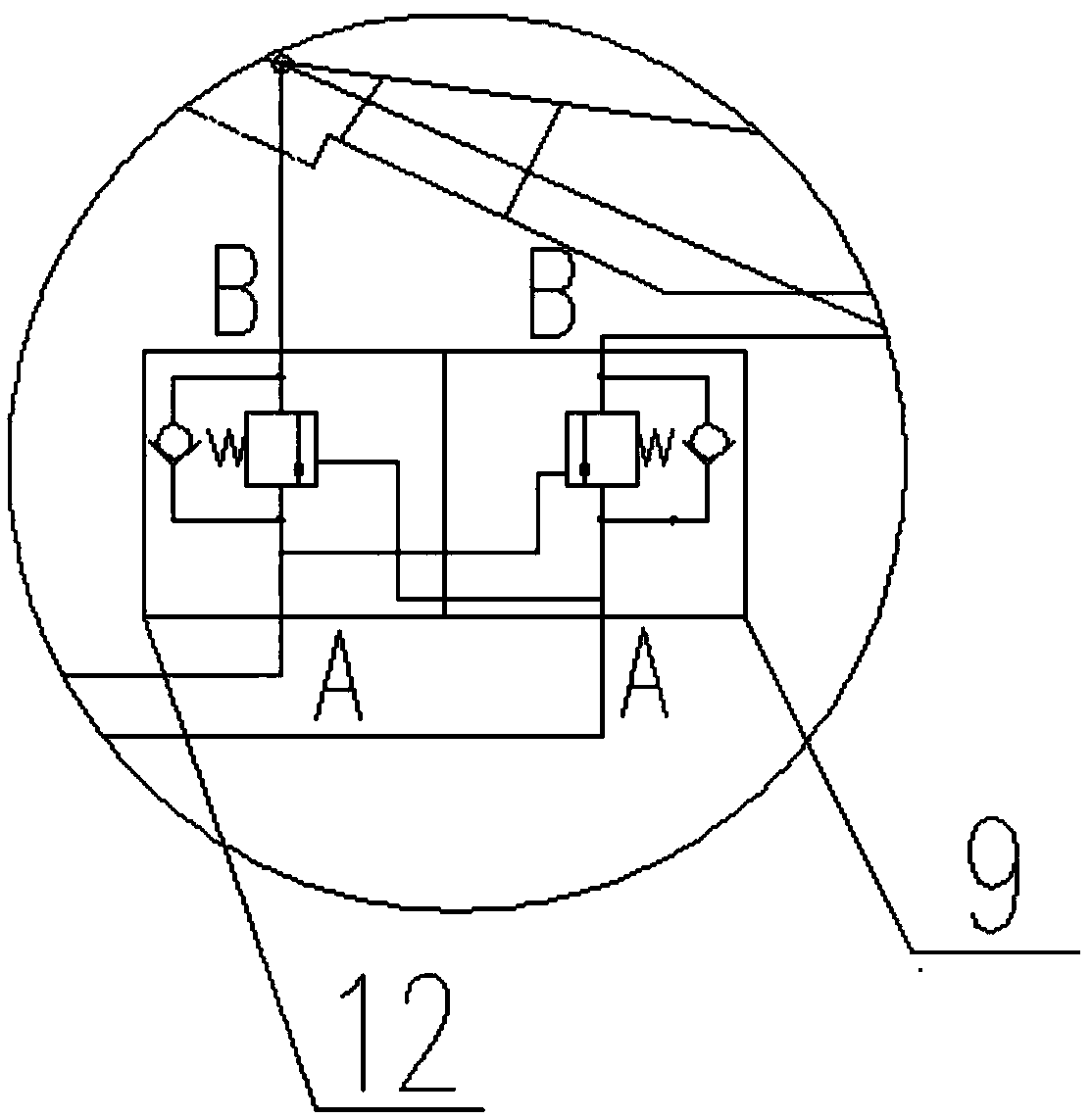 A hydraulic leveling system for an aerial work vehicle