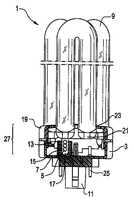 Compact fluorescent lamp with shell structure