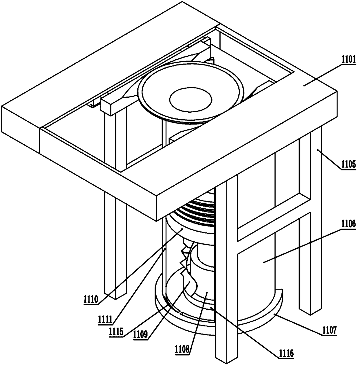 A cafeteria dish serving table