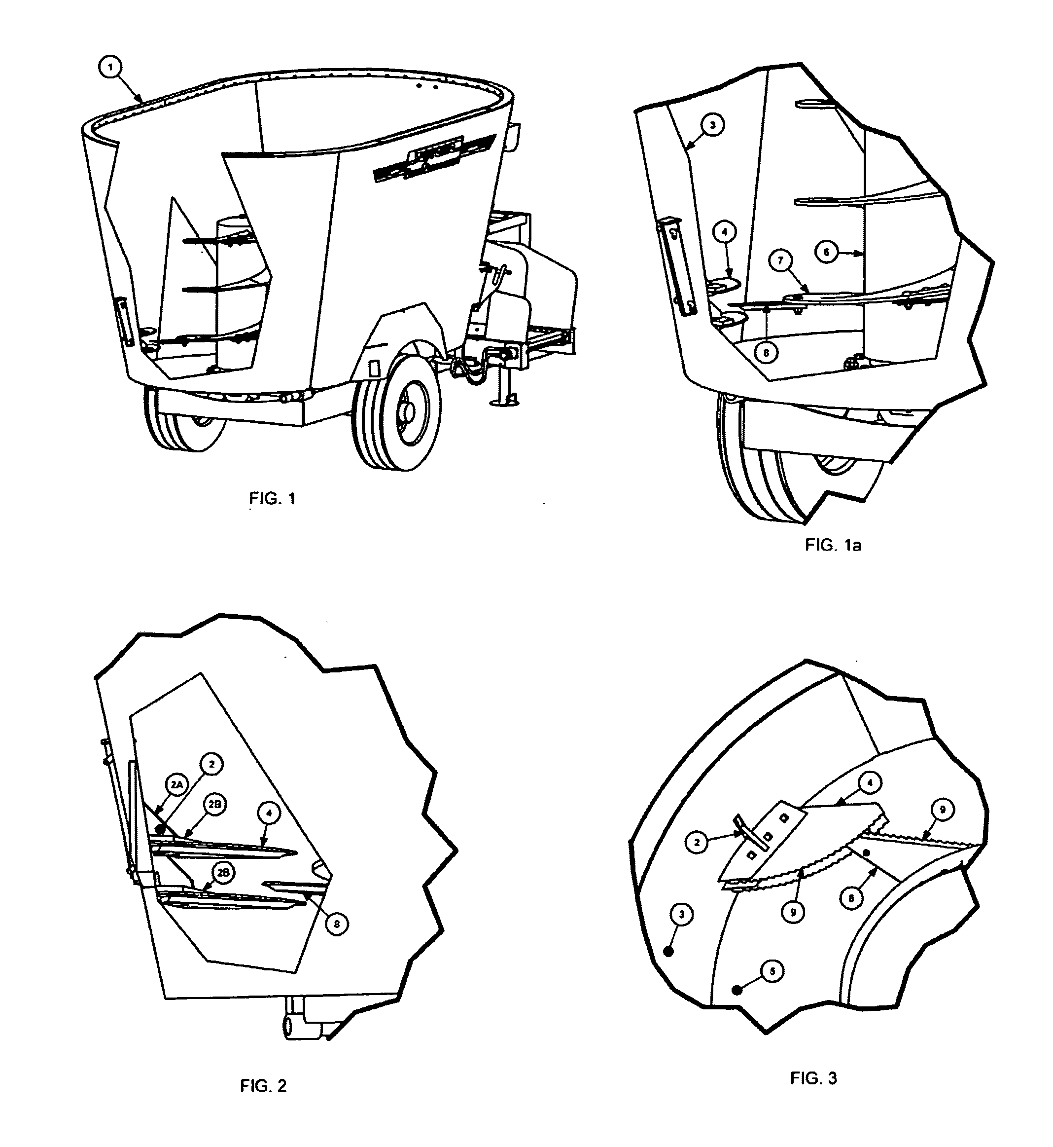 Vertical mixer with interference knives