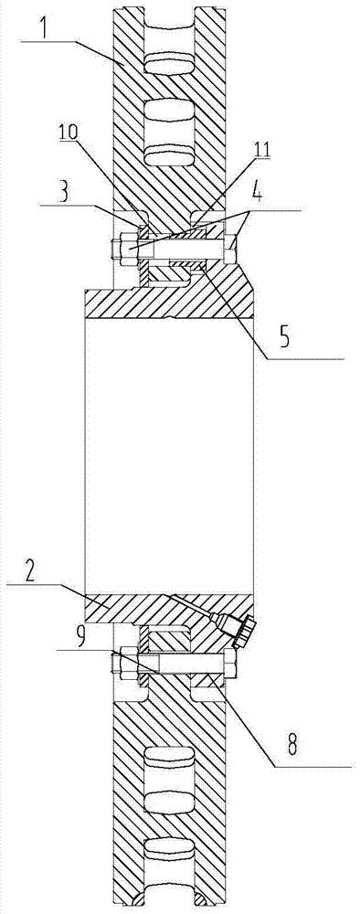 High-speed train shaft-mounted brake disc with slider structure