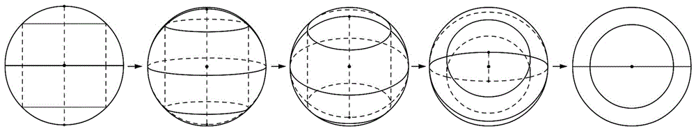 The composition method and the used template of the visual diagram of the sphere and its North Pole