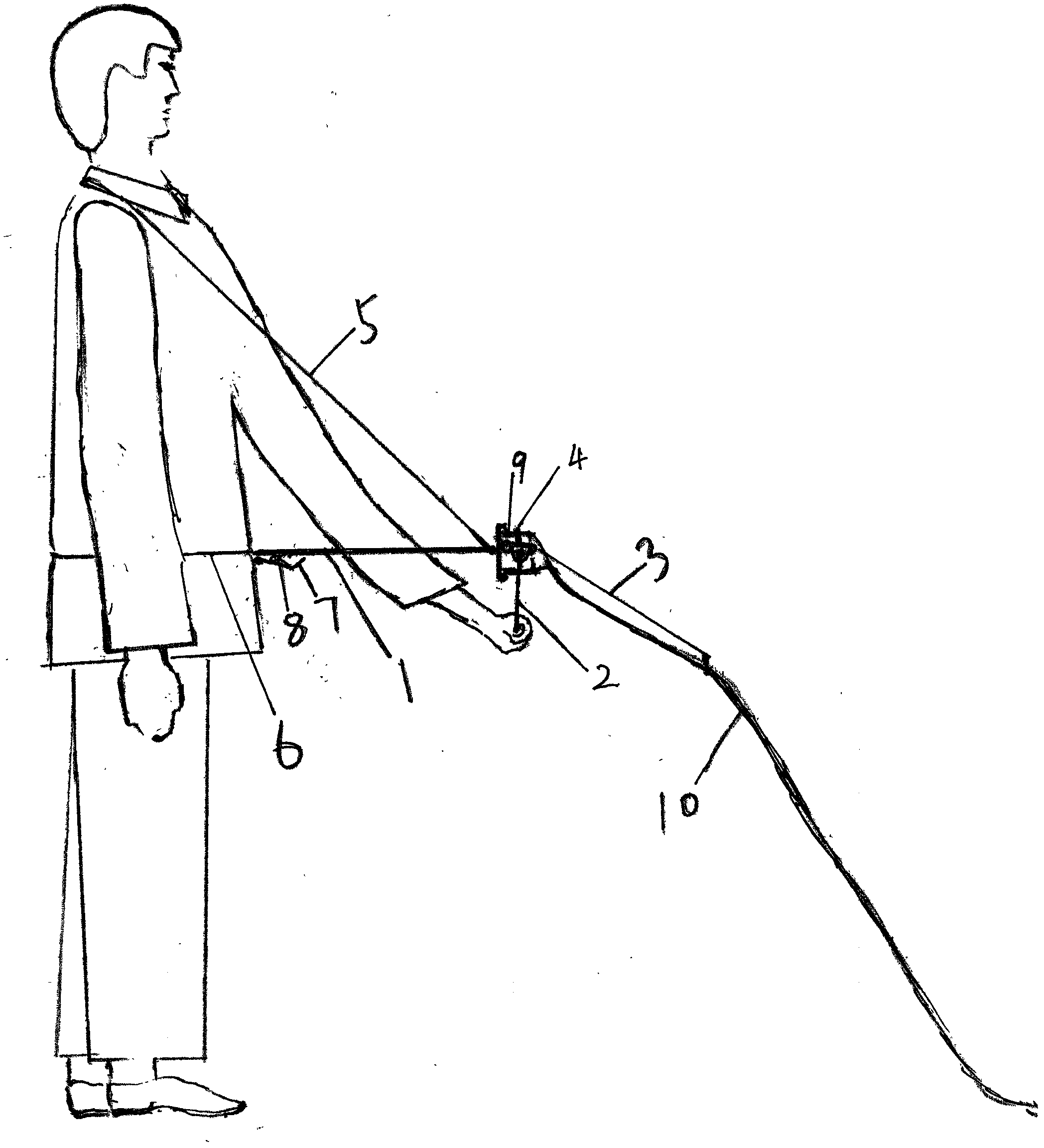 Waist-hung hand-operated pipe coiling device