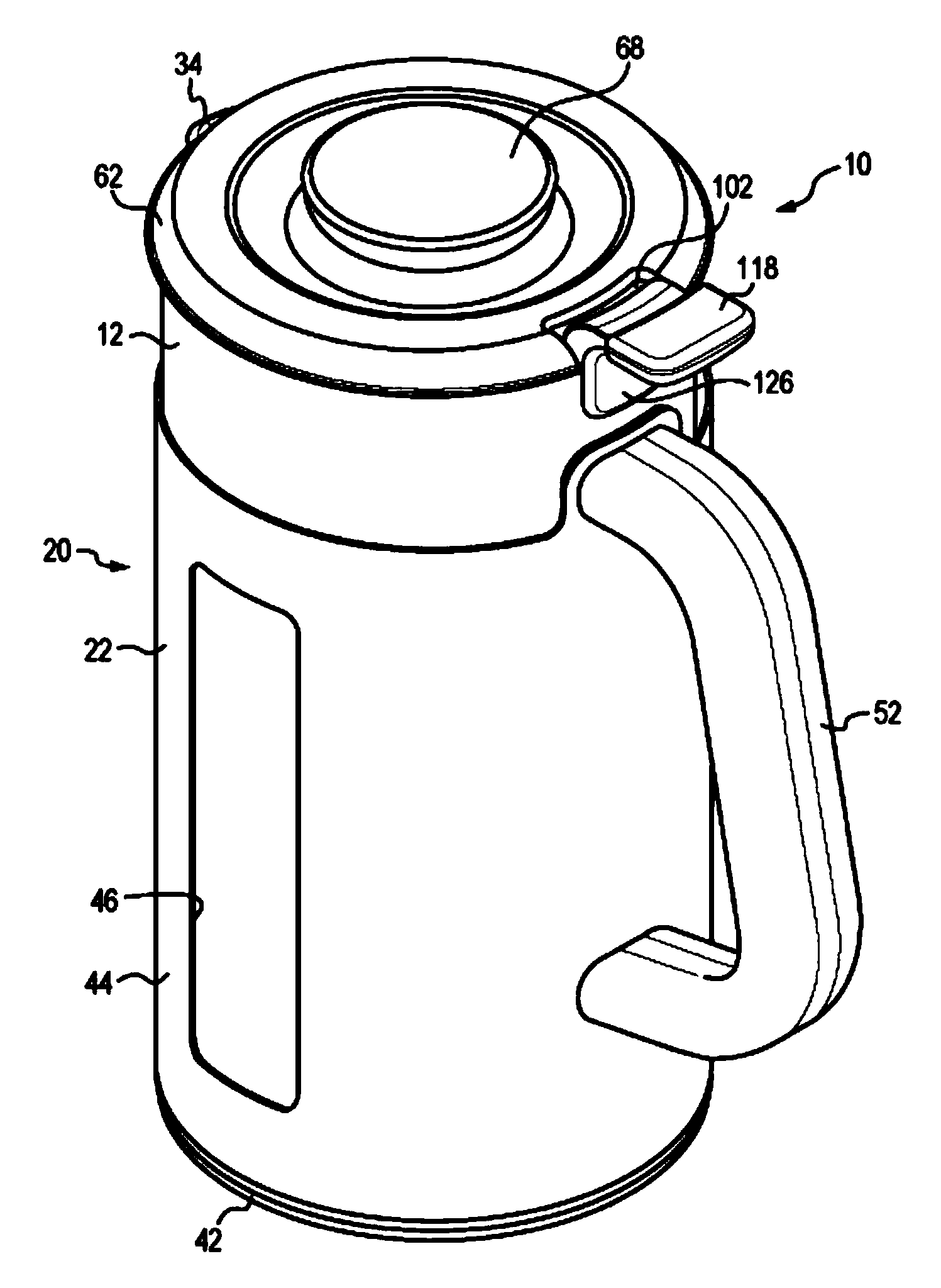 French press coffee maker with spent grounds removal