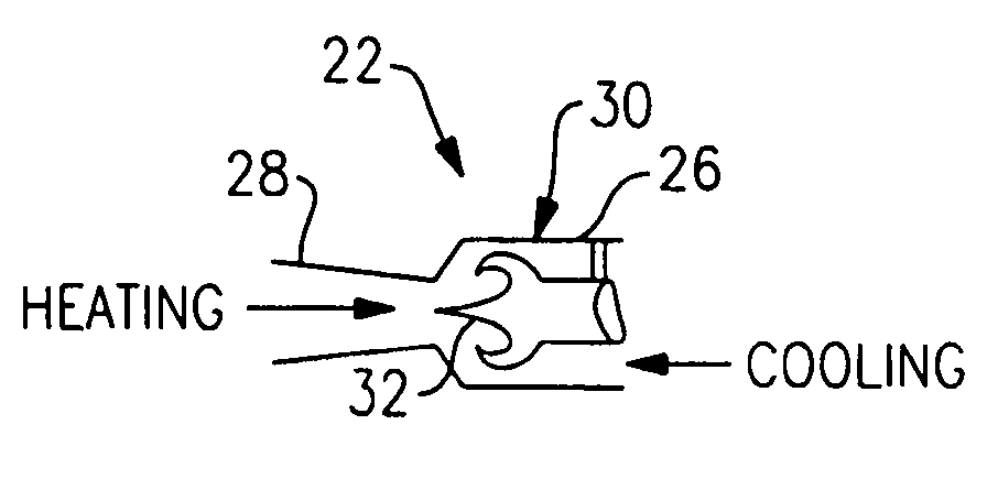 Fluid diode expansion device for heat pumps