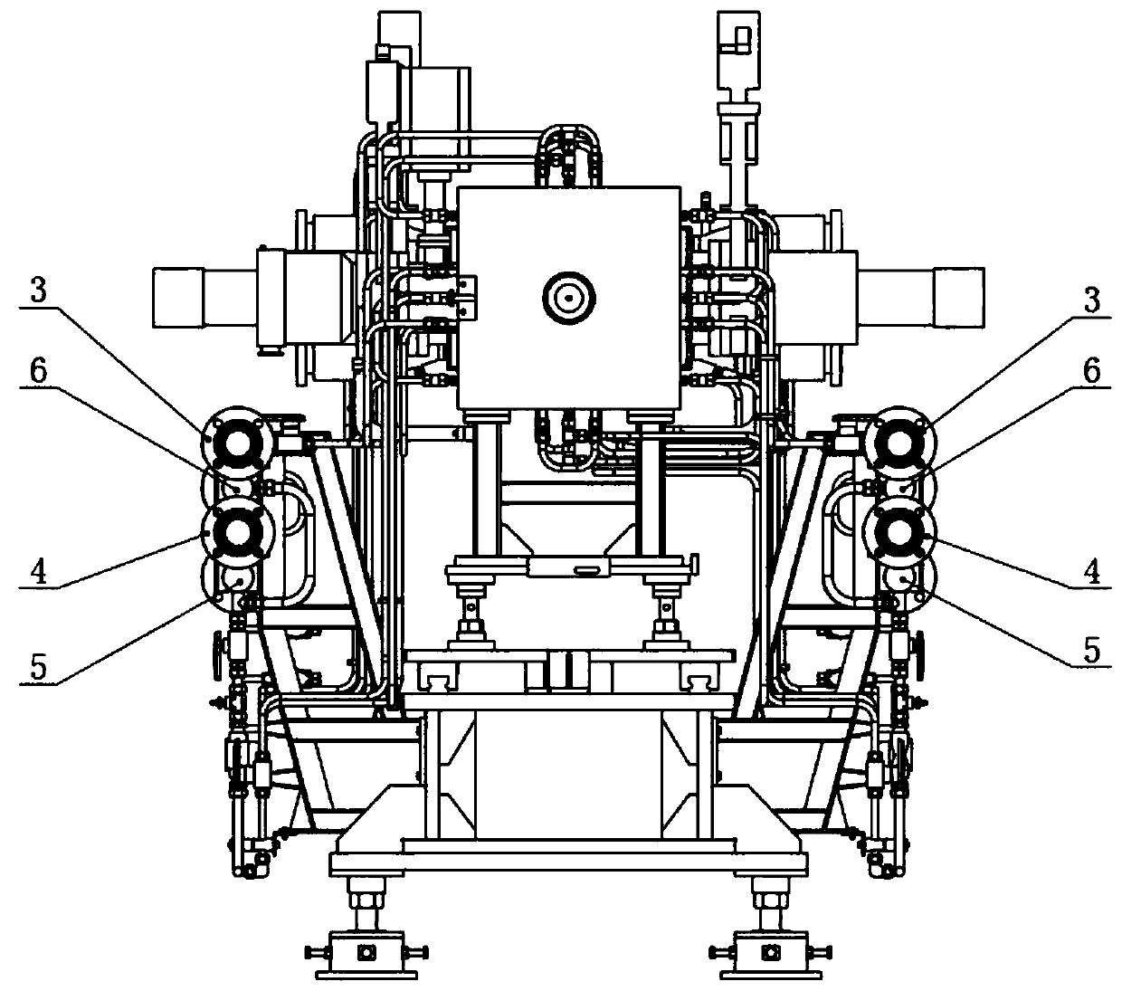 Water distribution system of four-wing radio frequency quadrupole field accelerator cavity