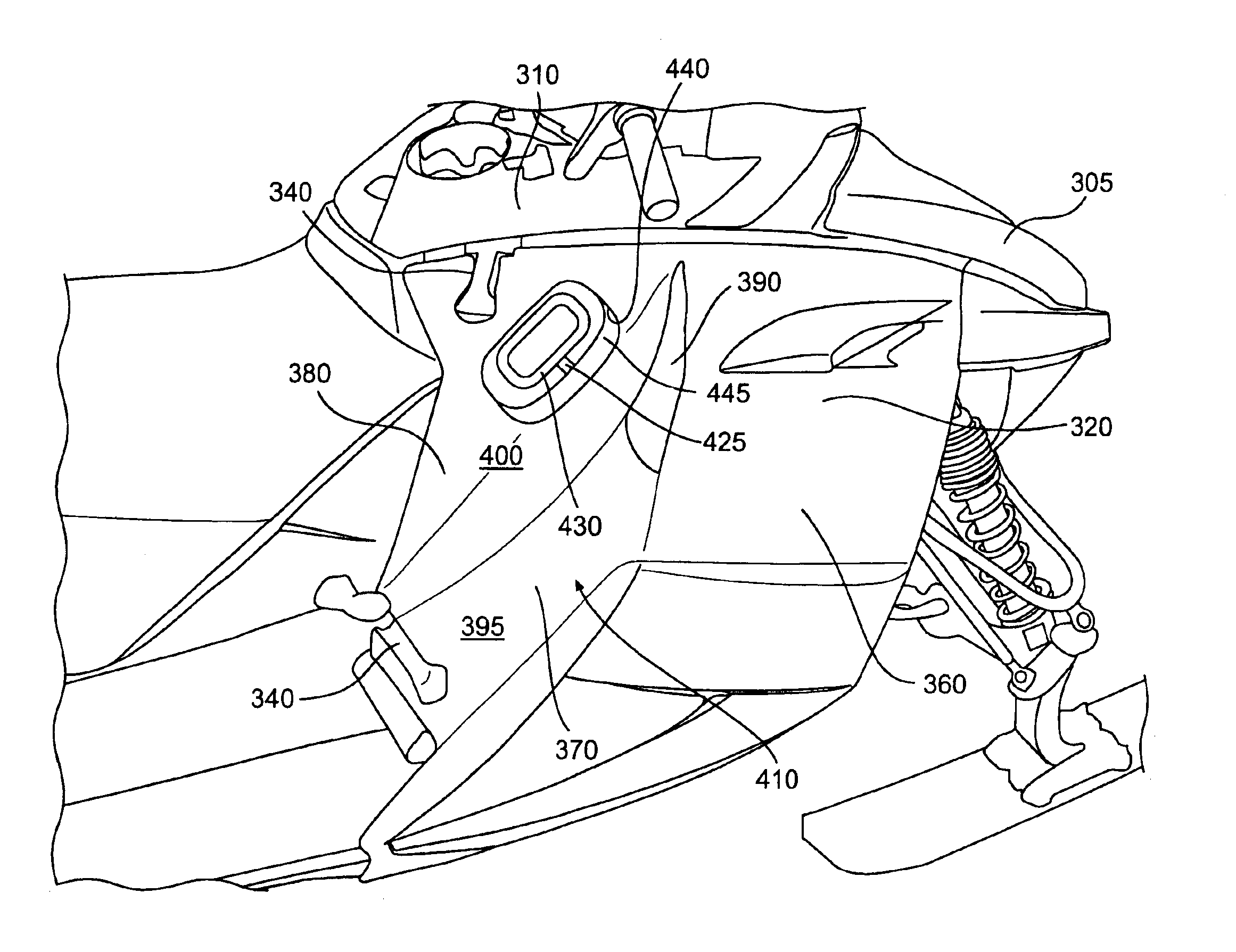 Side panel for a snowmobile