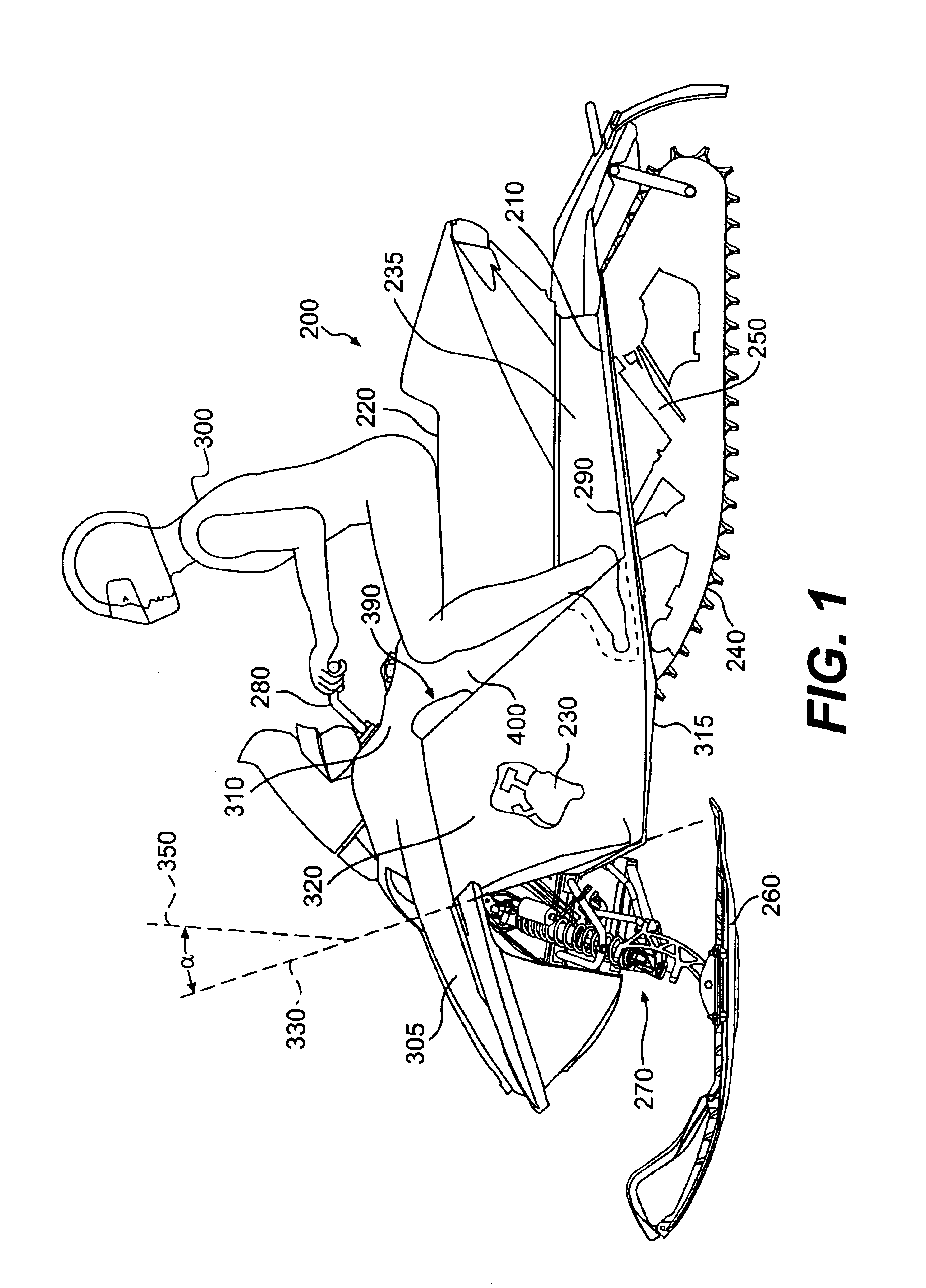 Side panel for a snowmobile