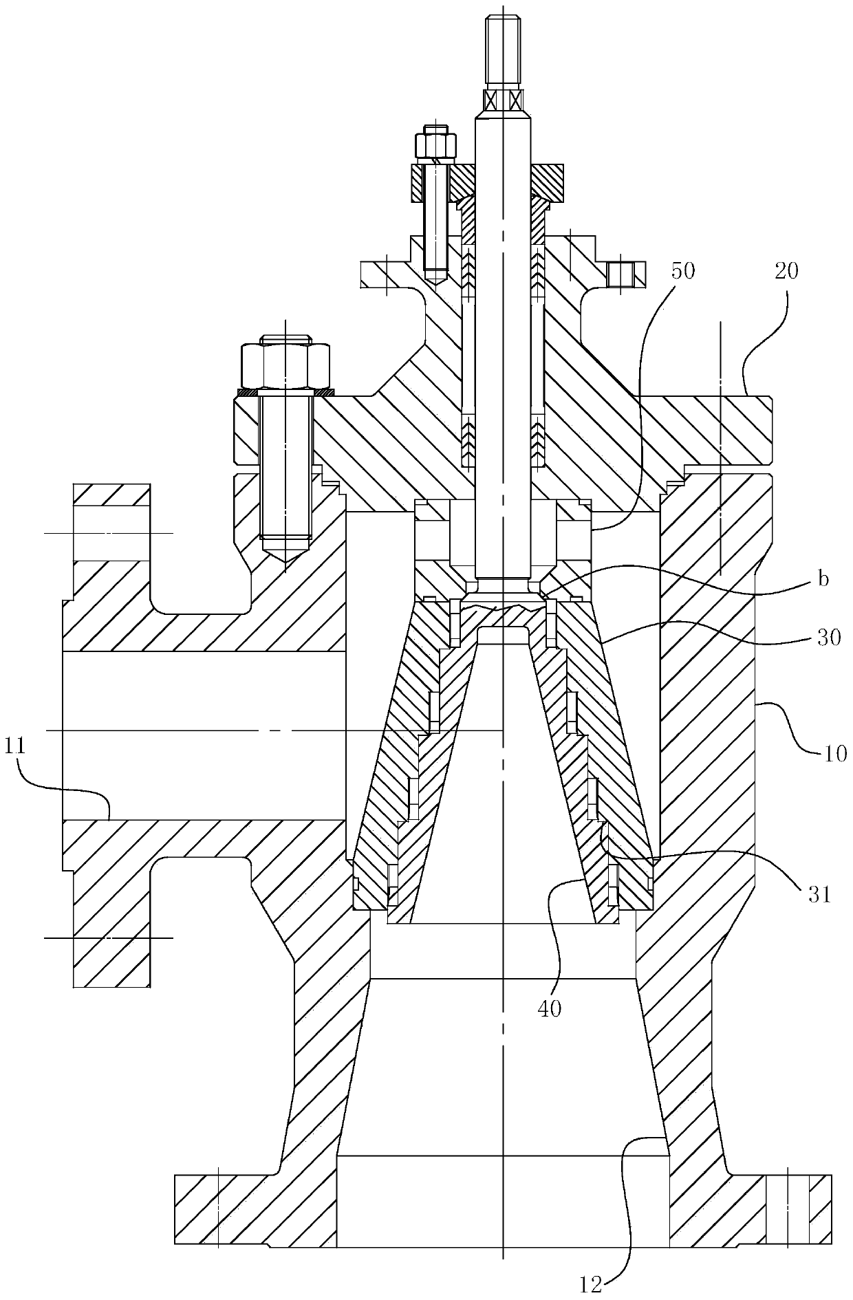 Champagne tower type multi-stage throttling control valve