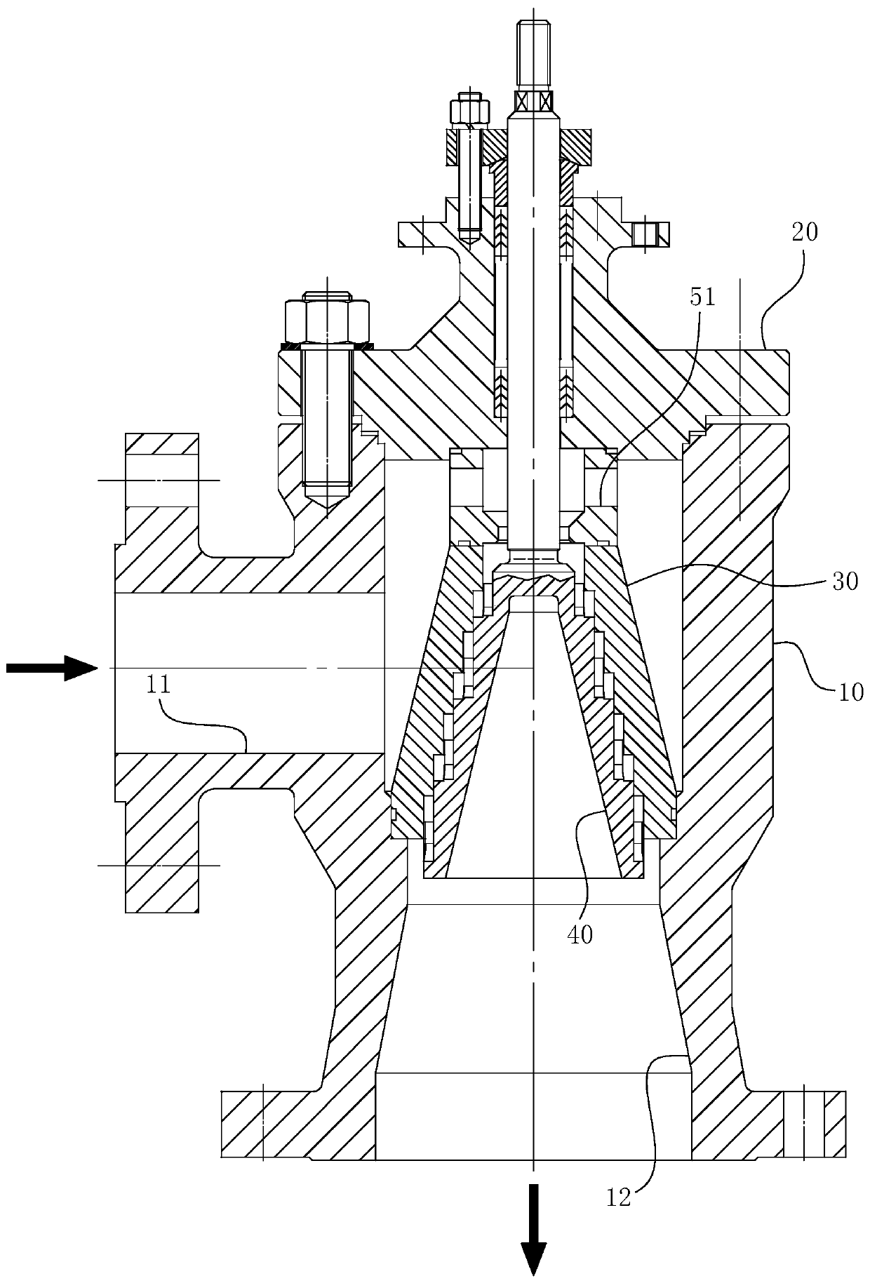 Champagne tower type multi-stage throttling control valve