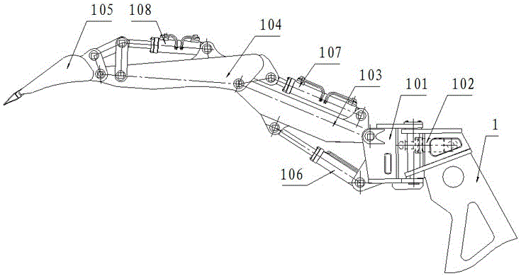 Adaptive excavating integrated machine