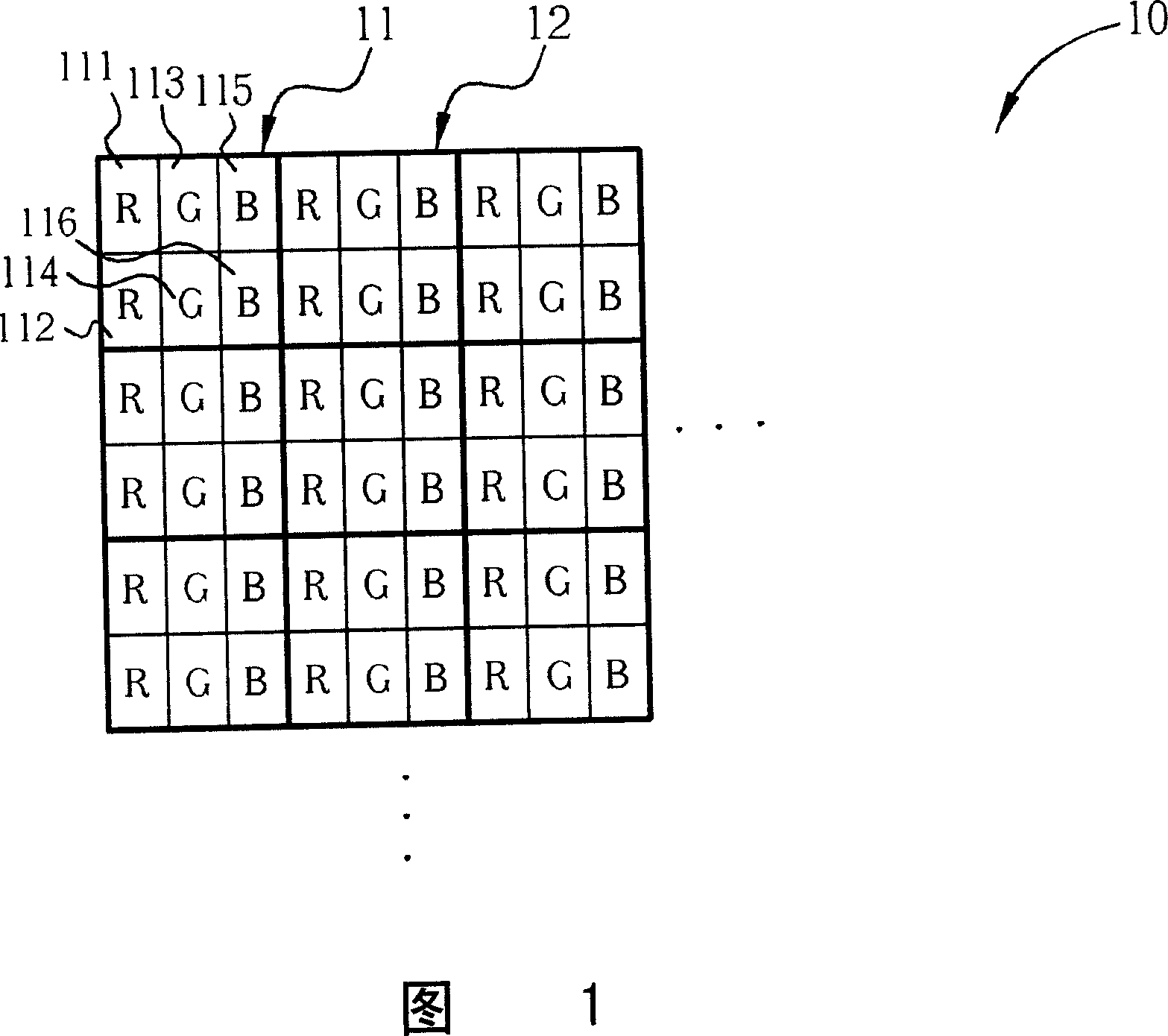 Displaying method for the display and display