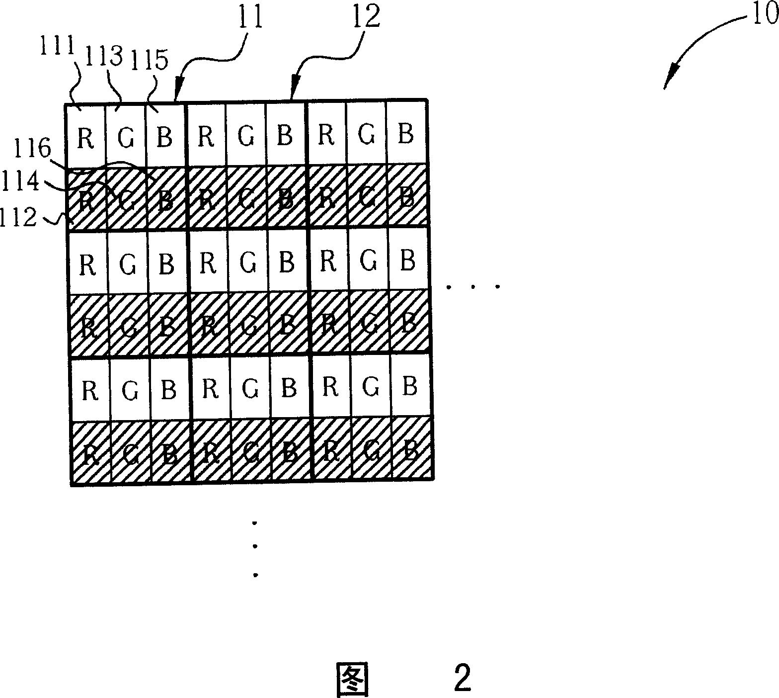 Displaying method for the display and display