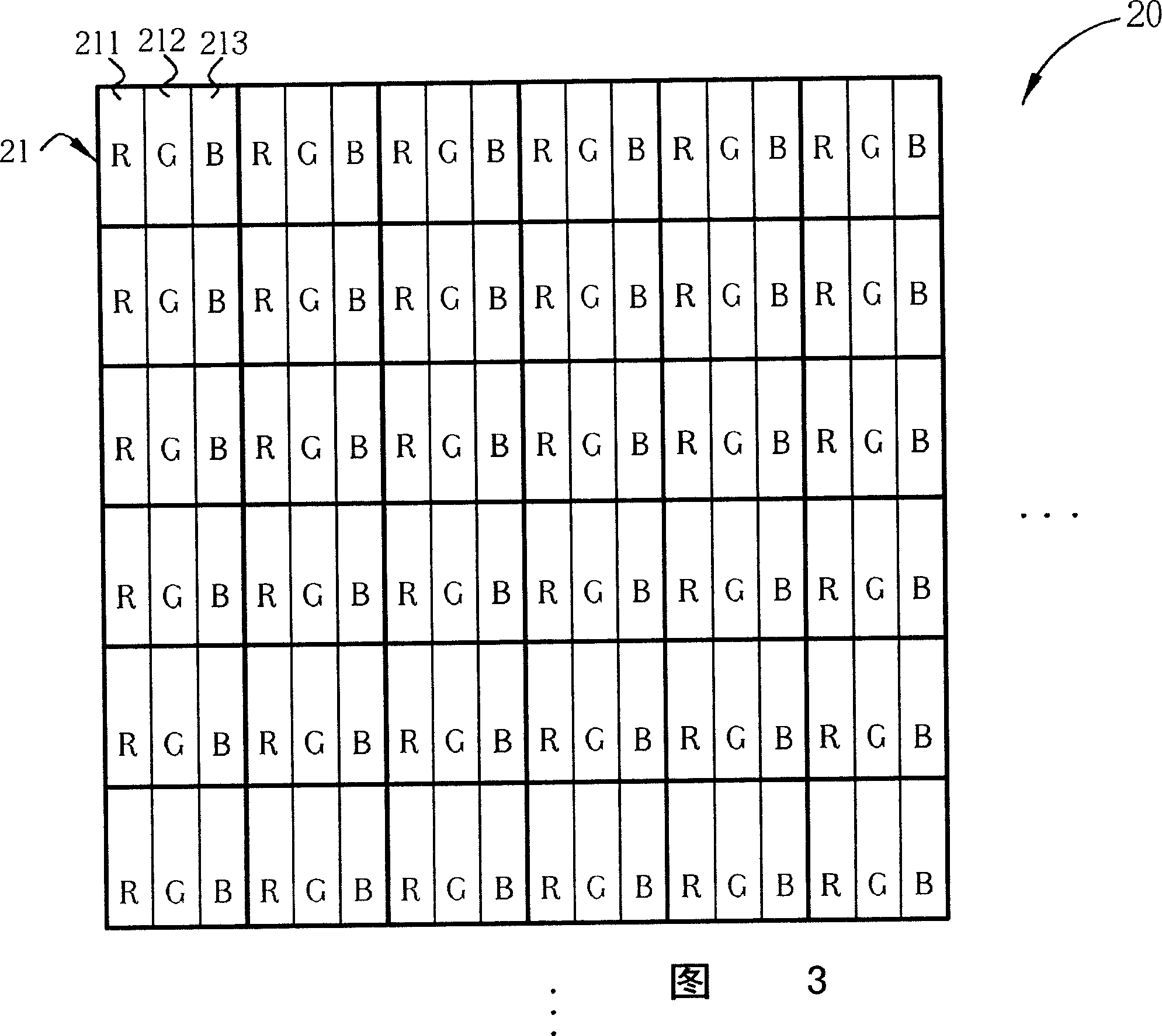 Displaying method for the display and display