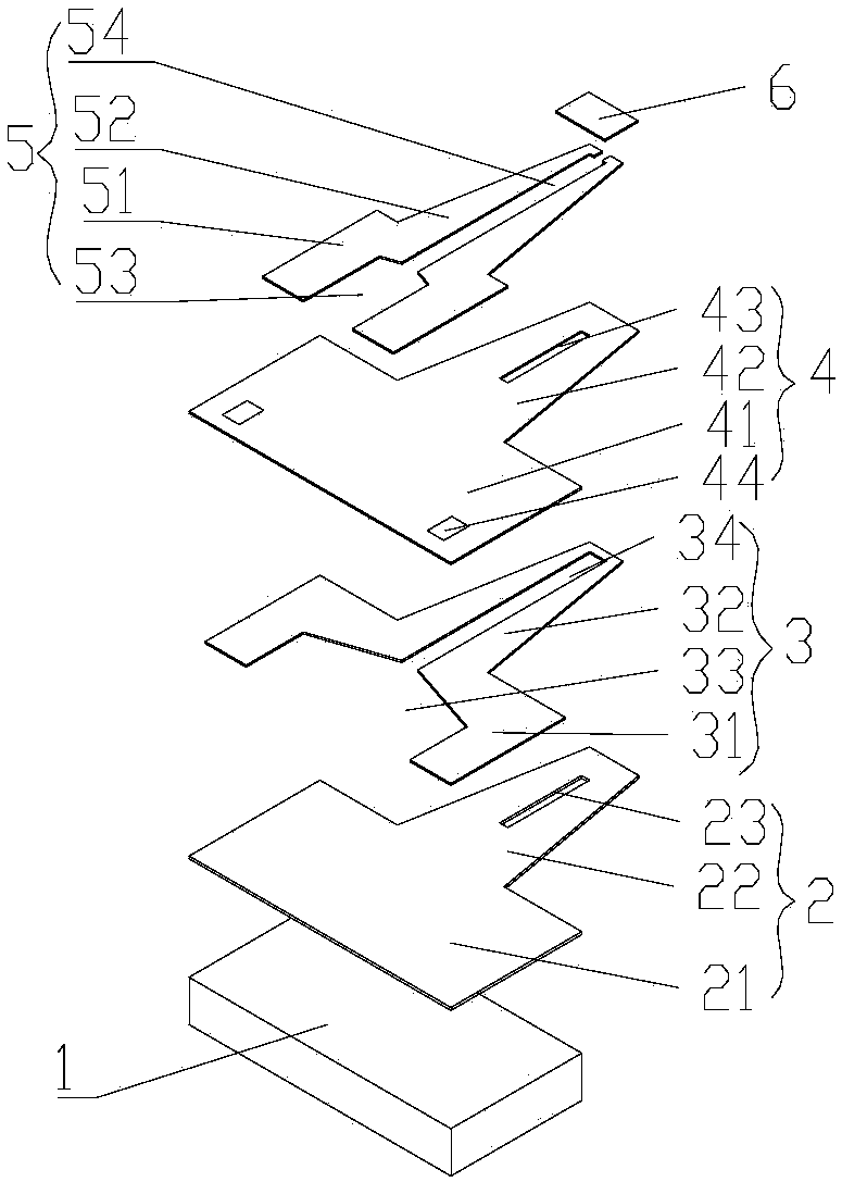 Single suspension beam gas sensor, sensor array and preparation method of sensor