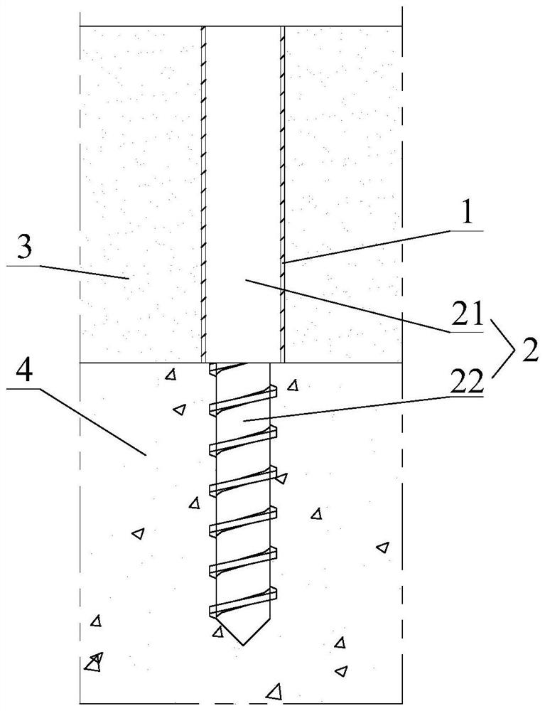Anti-upwarp threaded pile structure and design and construction method thereof