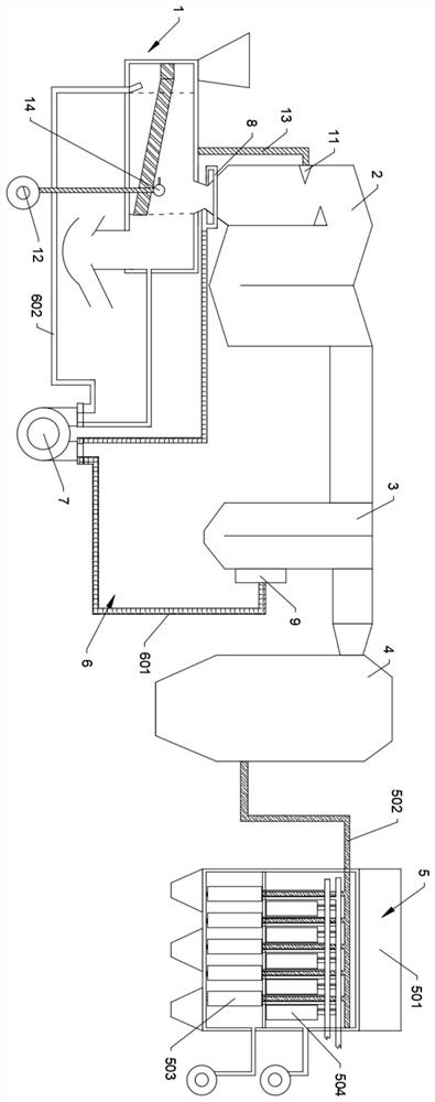 Multi-stage cloth bag dust removal device