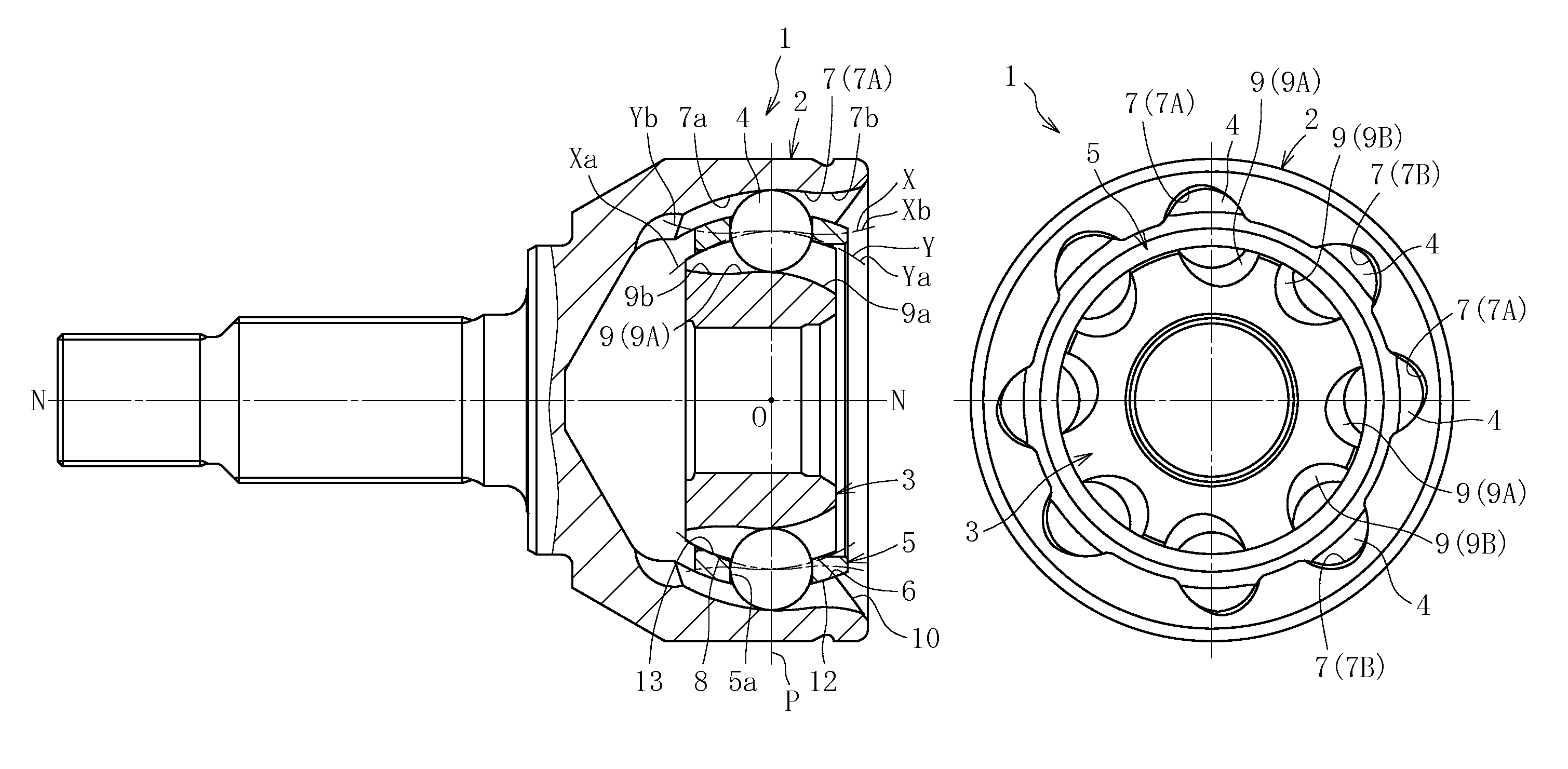 Fixed type constant-velocity universal joint