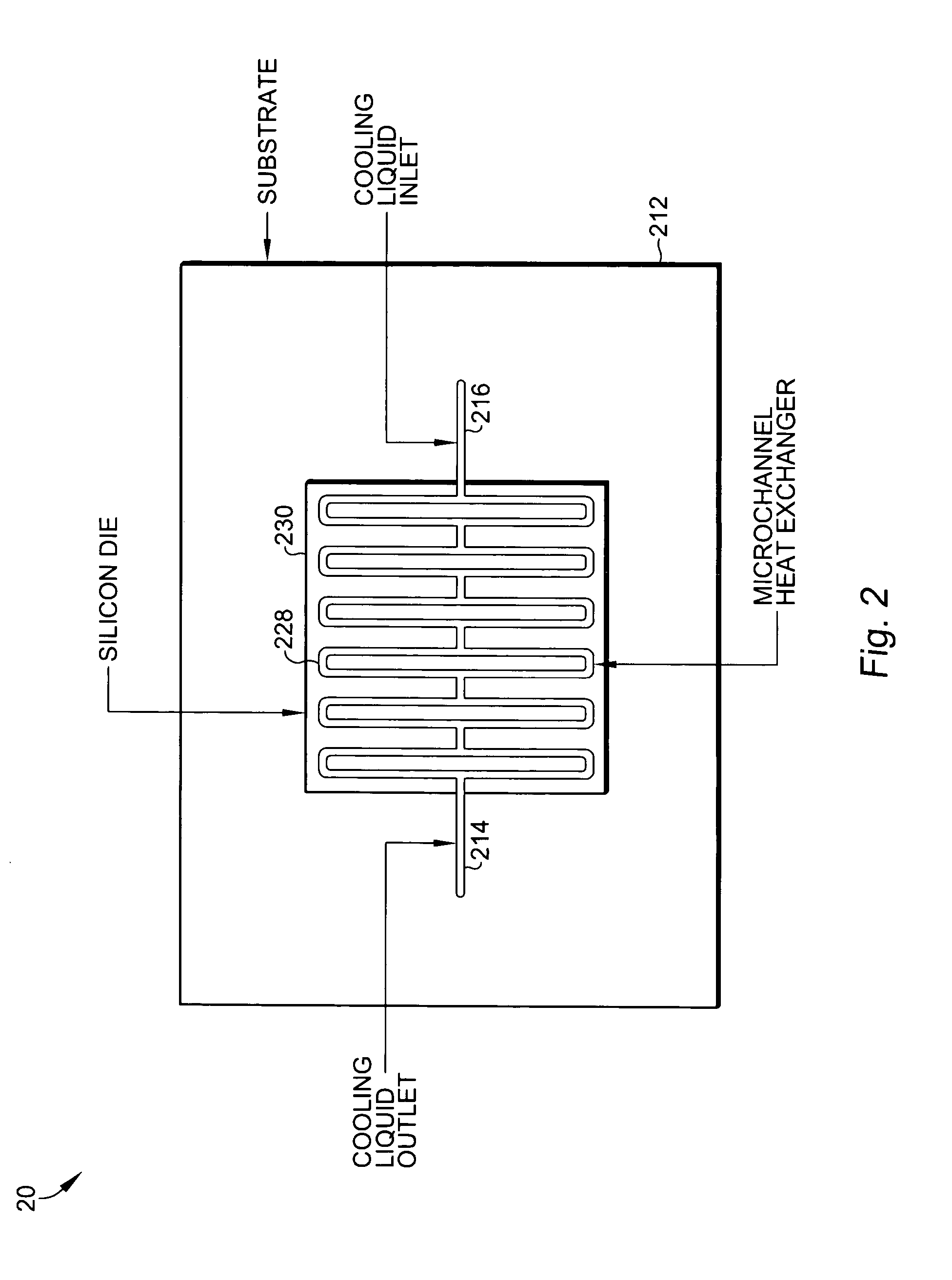 Embedded microchannel cooling package for a central processor unit