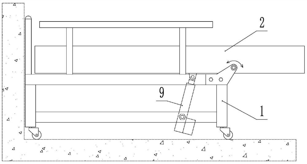 Nursing bed for assisting patients in lower limb rehabilitation training