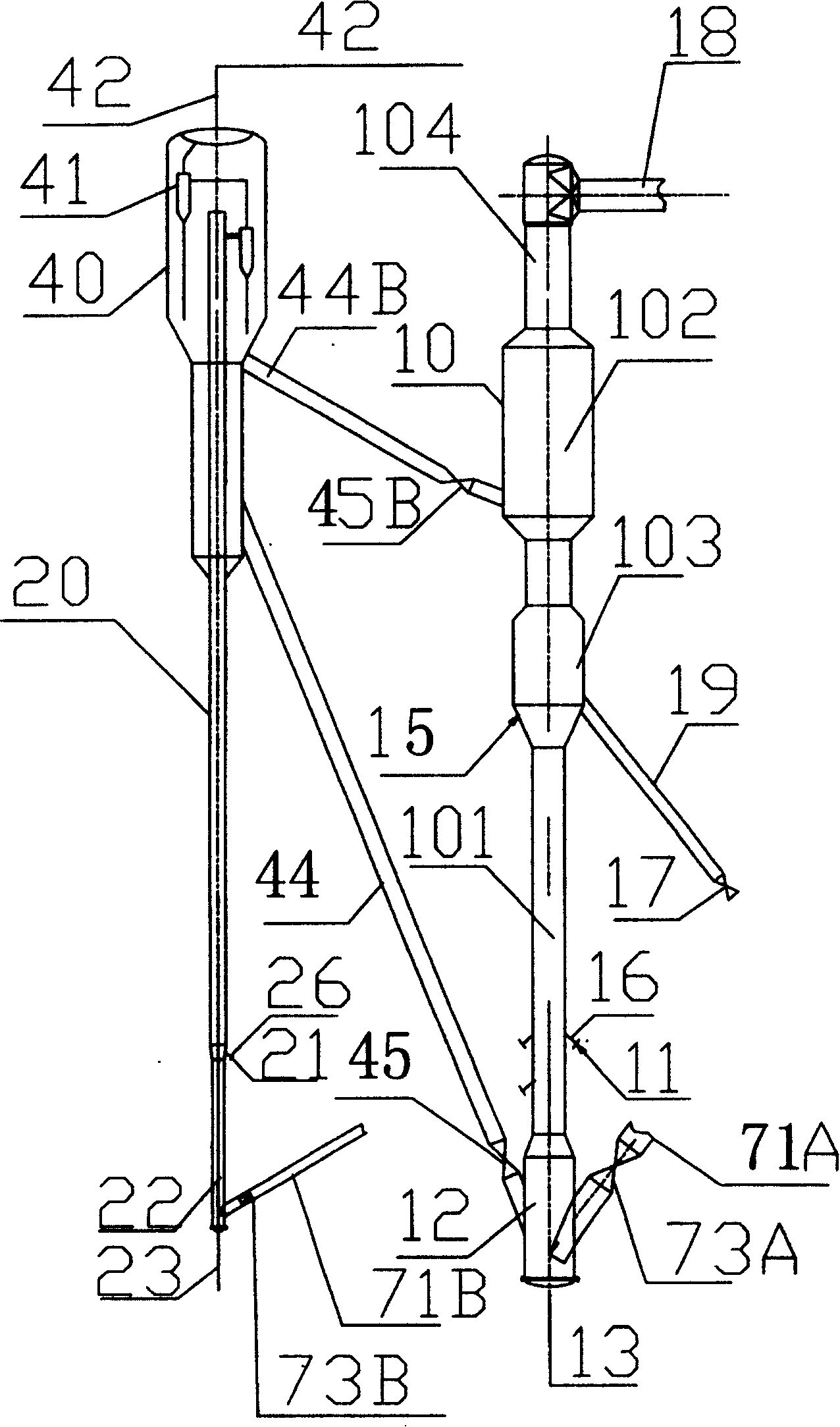 Method and device of heavy oil two stage catalytic cracking reforming and gasoline upgrade coupling