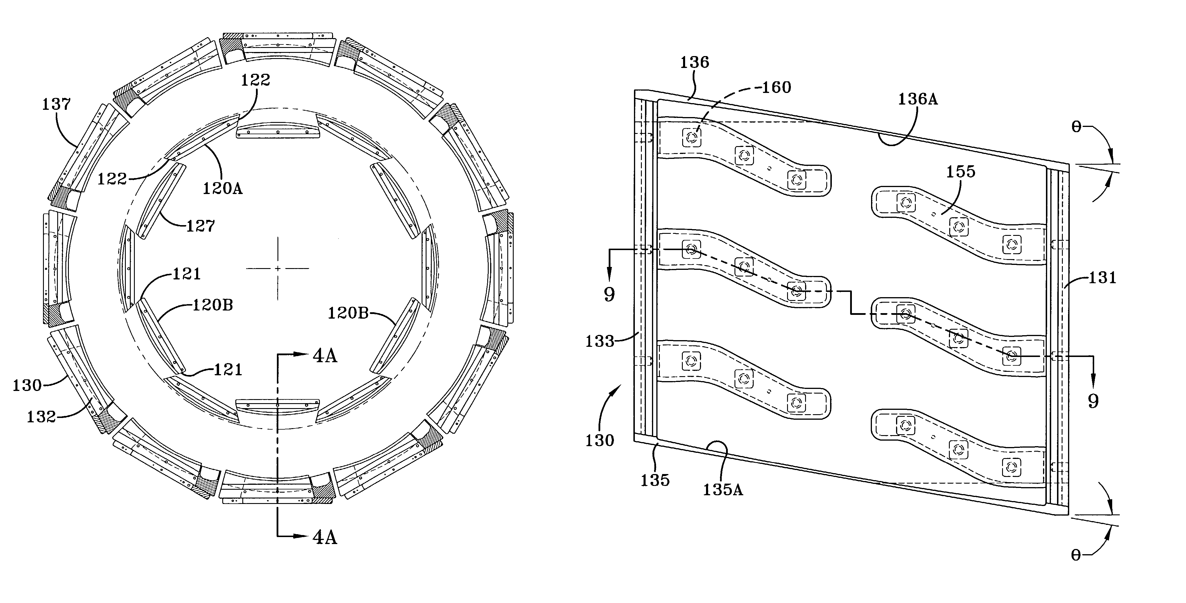 Mold and method of molding annular tread