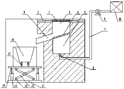 Buried rubbish collecting device