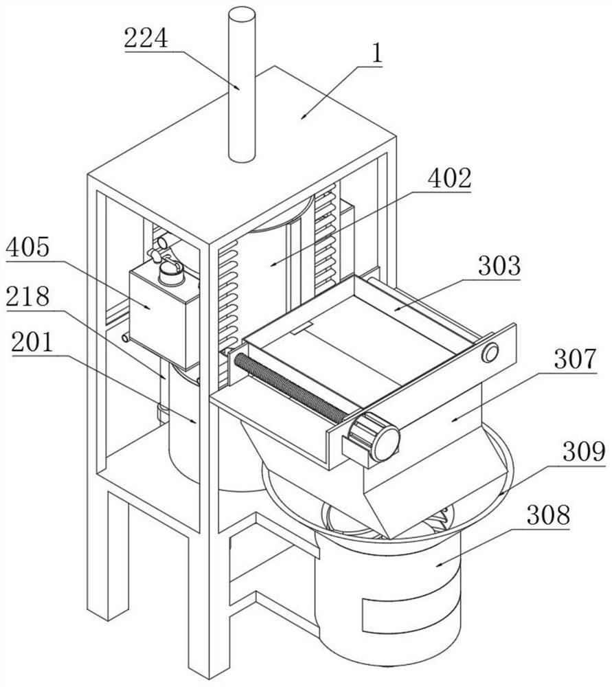 Broccoli block processing and cleaning treatment device