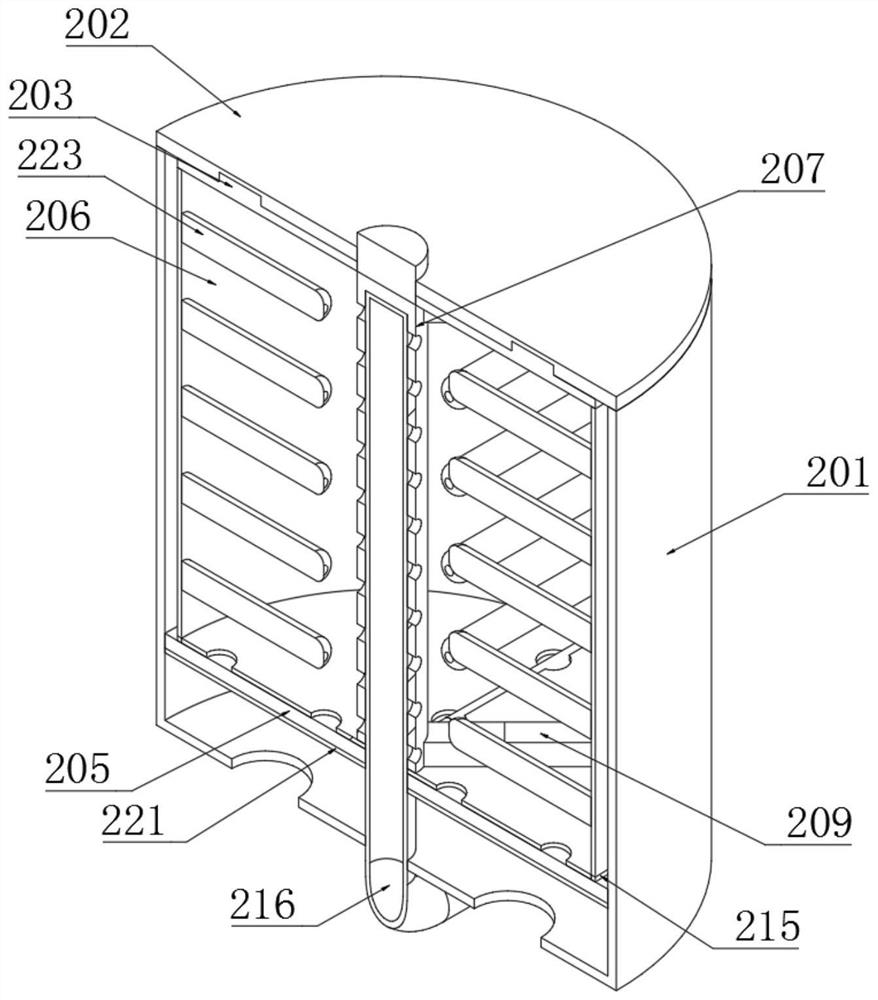 Broccoli block processing and cleaning treatment device