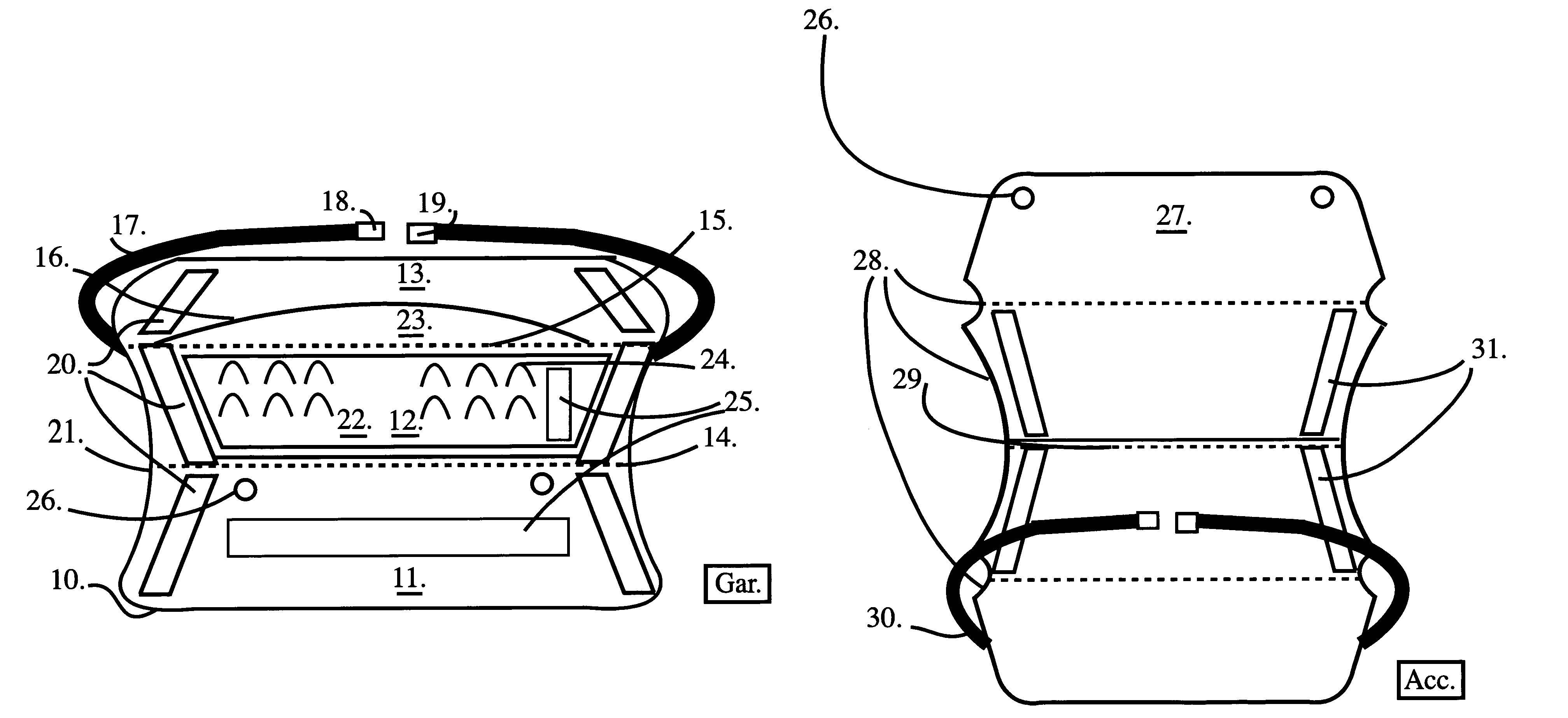 Combination waist pack which unfolds providing a garment and a protective accessory providing comfort and protection to combined parts of a person for use in outdoor sports and recreation