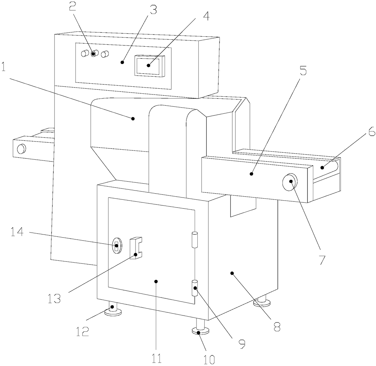 Bag pushing and squeezing machine for logistics packaging