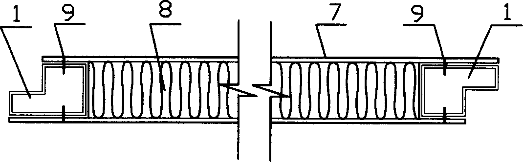 Assembled large-scale construction board with light frame and manufacturing process thereof