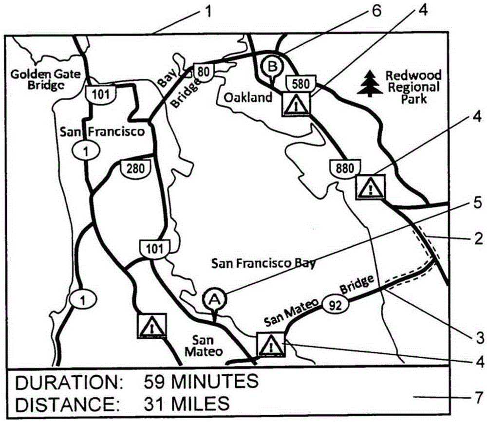 Method for displaying a travel route