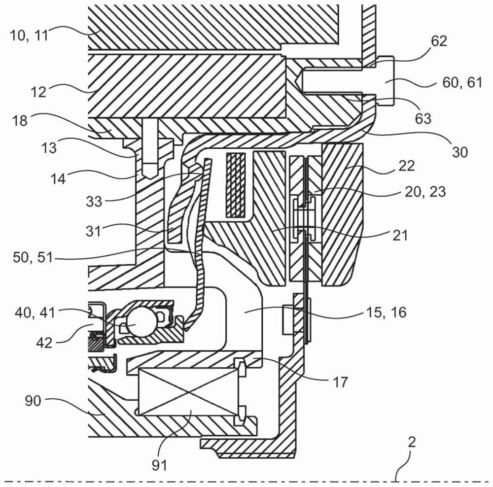 Hybrid module and drive device for motor vehicle