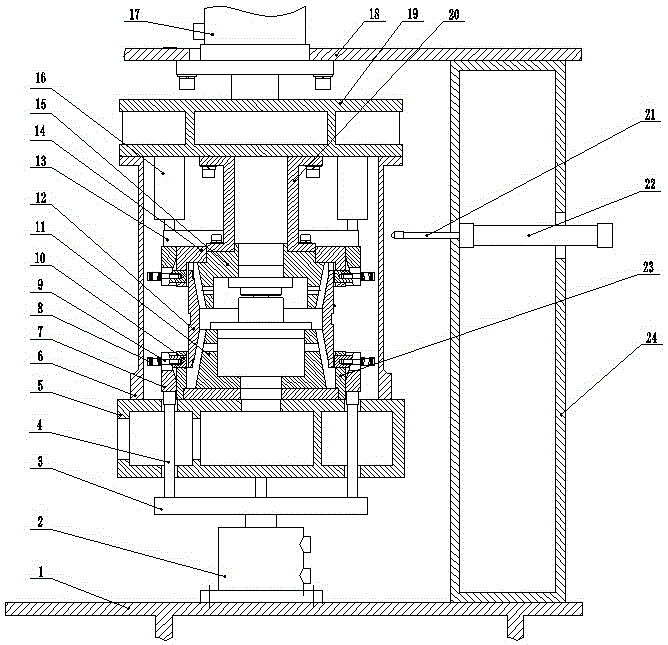 Press quenching machining tool with detection and circular ring part limiting devices