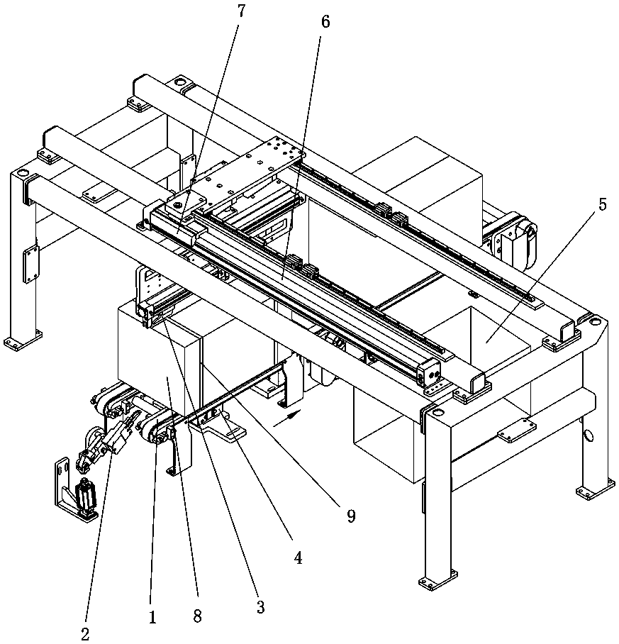 Packaging box strapping tape automatic removal device and method