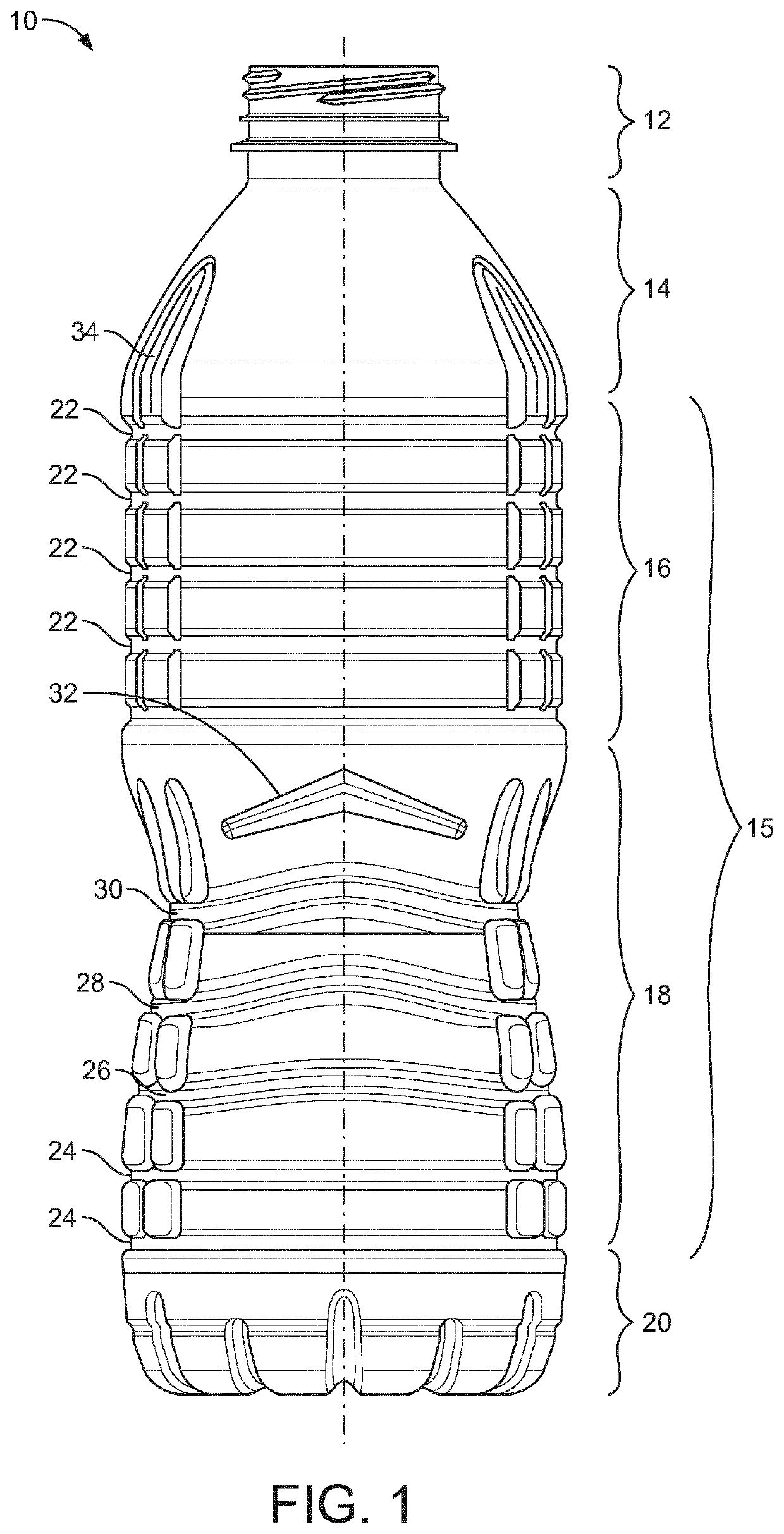 Bottle with grip portion