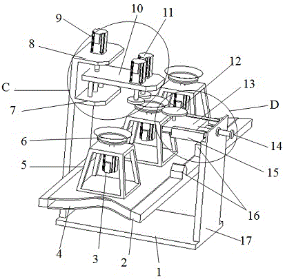 Vertical two-station composited fettling device