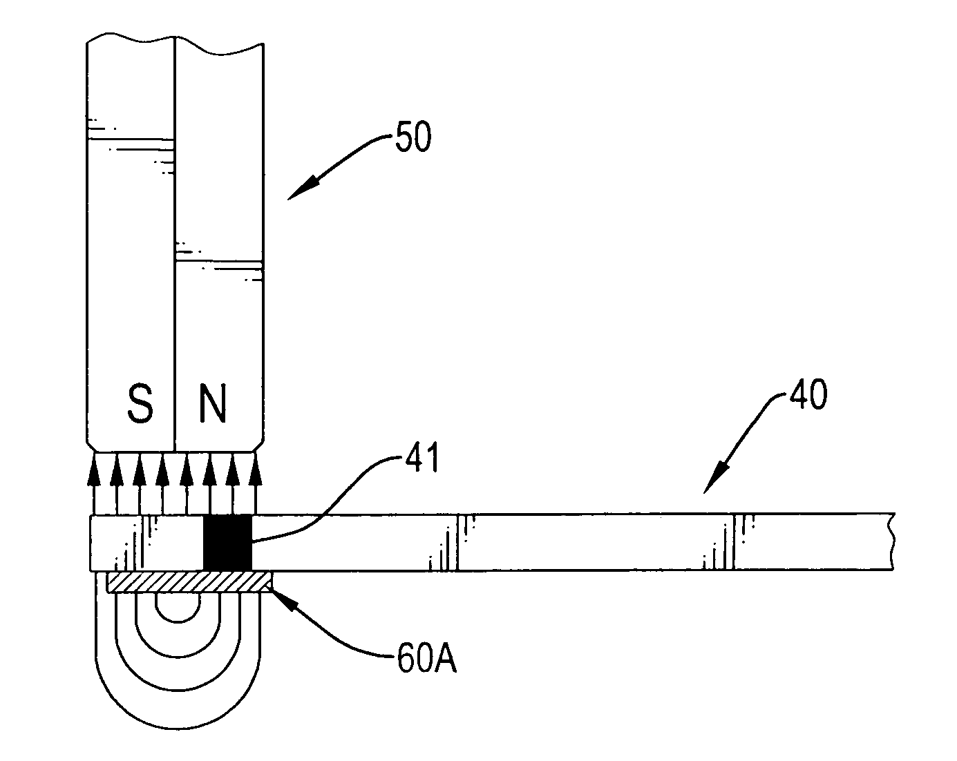 Magnetic force sensing device in a brushless motor to enhance magnetic force sensibility of a hall element inside the brushless motor