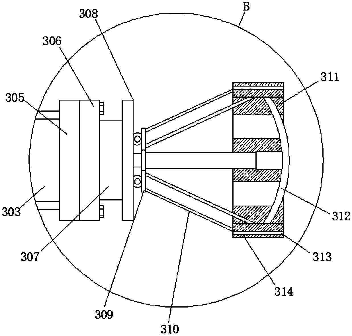 Mechanical type clearing equipment for inner rust of steel pipe based on construction site use