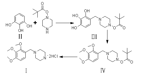 Novel synthesis path of trimetazidine hydrochloride