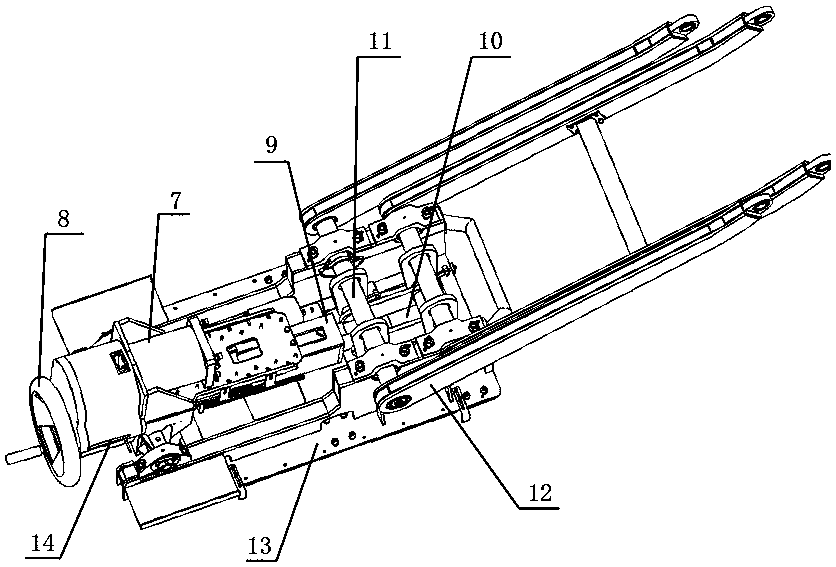 Multi-degree-of-freedom AGV missile transport and hanging robot system