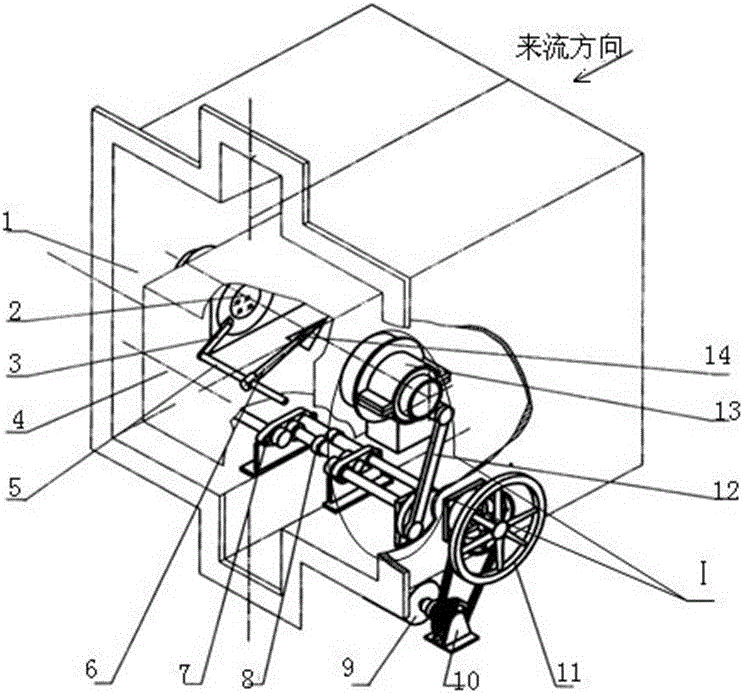 High-speed wind tunnel large attack angle pitching dynamic stalling test device