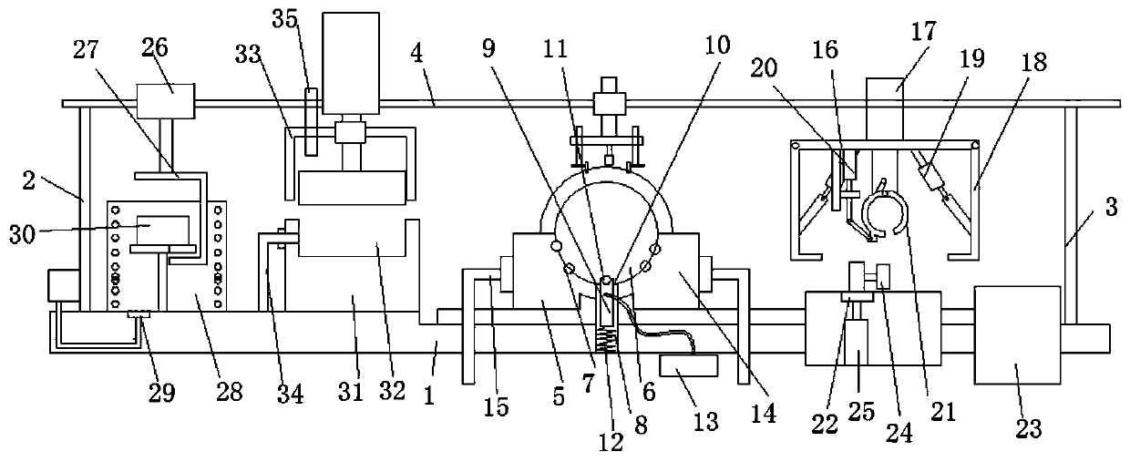 Automobile brake intake pipe heating forging detection device